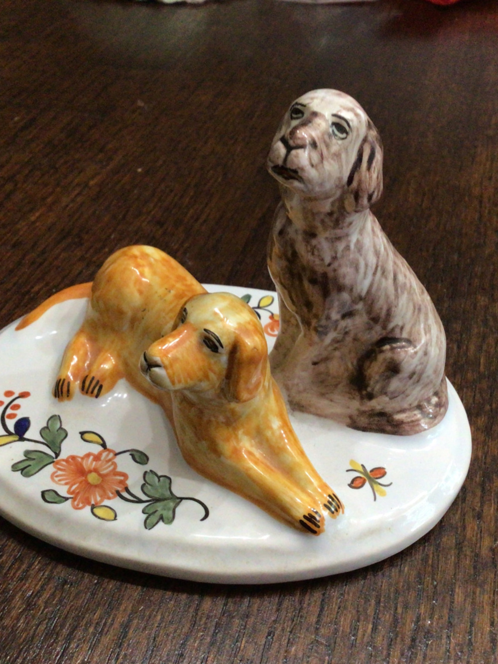 Vintage French Faience ceramic figurine hand painted for Tiffany and Co.